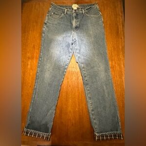 LL Bean classic fit lined plaid fleece